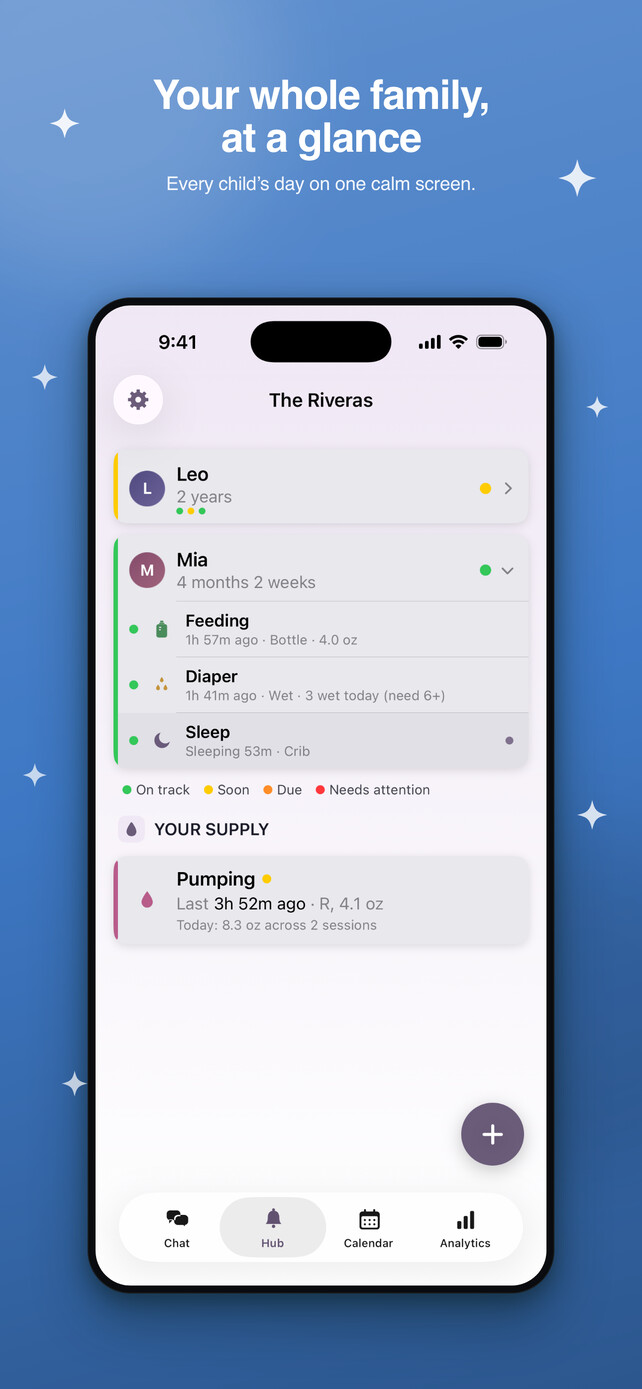 Family hub with every child's day at a glance