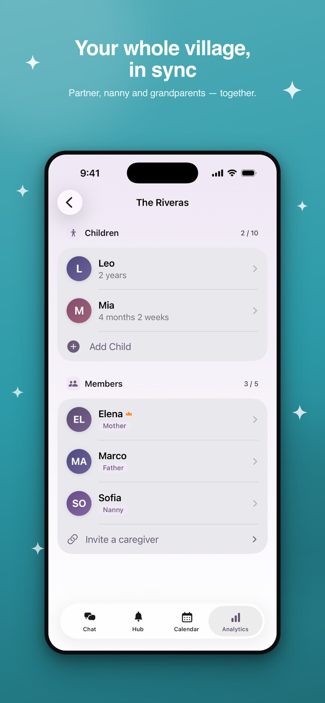 Caregivers and children sharing one account